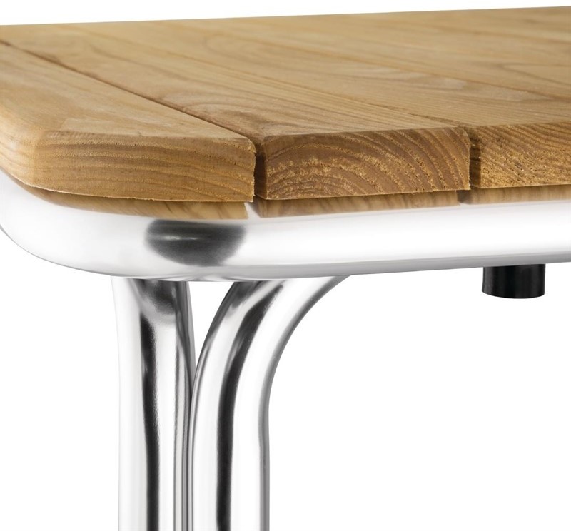  Bolero Table carr&eacute;e en fr&ecirc;ne et aluminium 700mm 