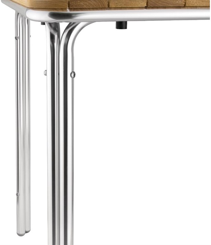  Bolero Table carr&eacute;e en fr&ecirc;ne et aluminium 700mm 