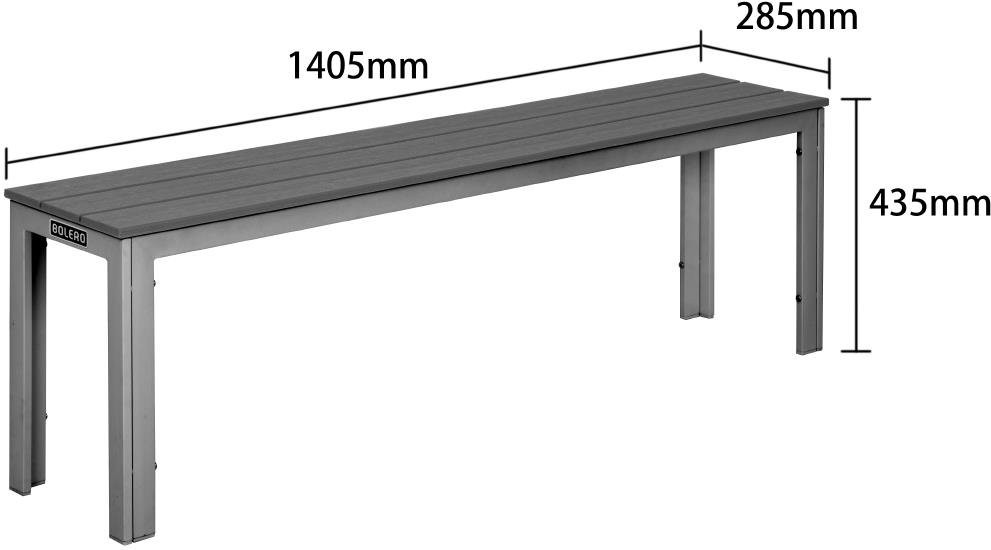  Bolero Bancs &agrave; lattes Valletta gris (lot de 2) 