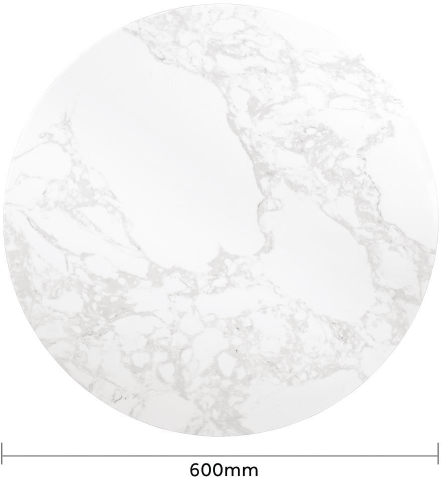  Bolero Plateau de table rond effet marbre blanc 600mm 