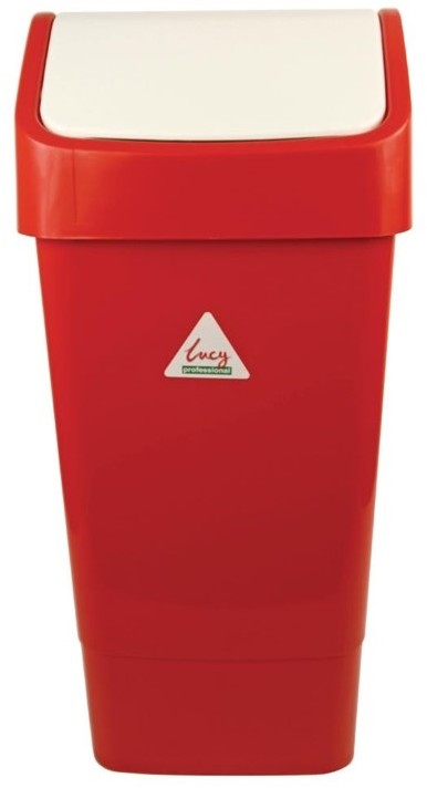  SYR Poubelle &agrave; couvercle battant rouge 