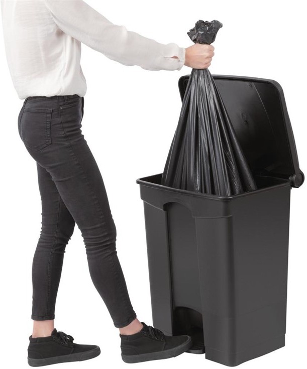  Jantex Poubelle de cuisine &agrave; p&eacute;dale noire 65L 