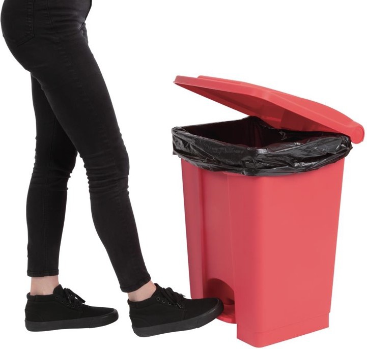  Jantex Poubelle de cuisine &agrave; p&eacute;dale rouge 45L 