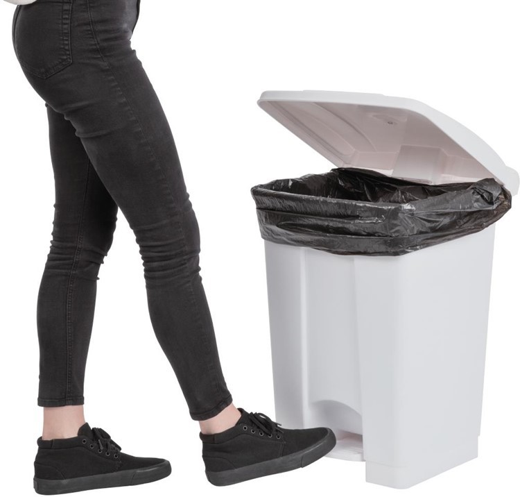  Jantex Poubelle de cuisine &agrave; p&eacute;dale blanche 45L 