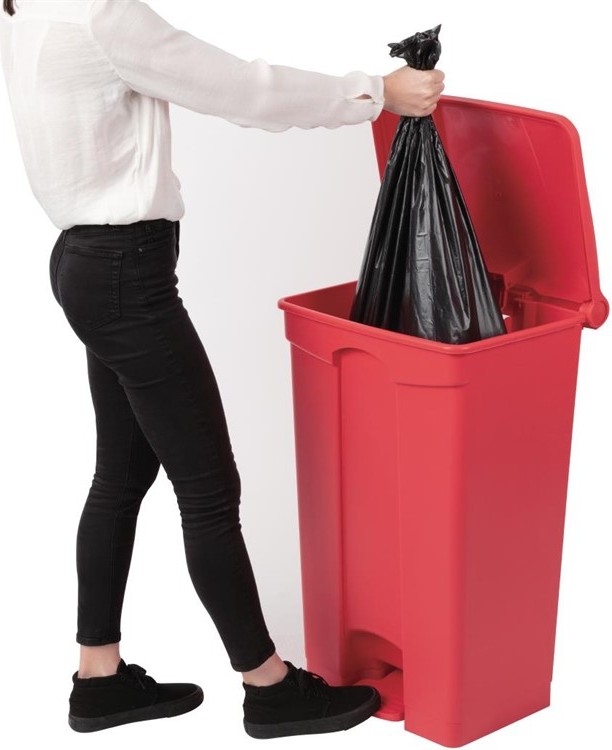  Jantex Poubelle de cuisine &agrave; p&eacute;dale rouge 87L 