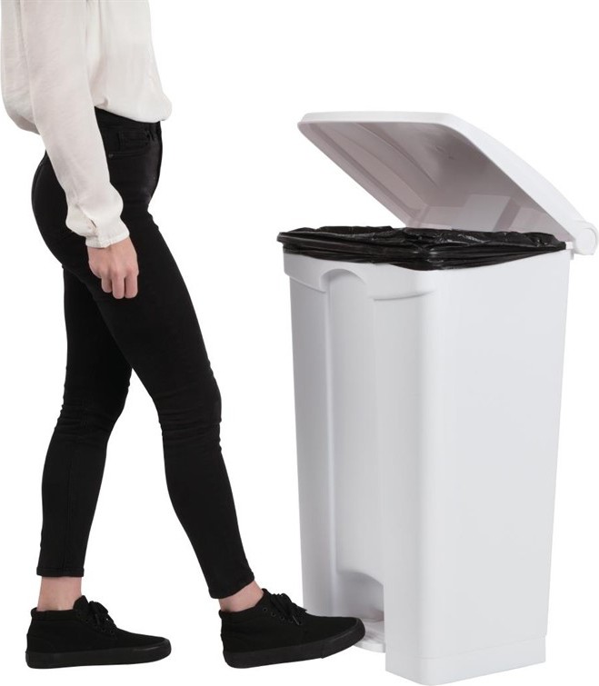  Jantex Poubelle de cuisine &agrave; p&eacute;dale blanche 87L 