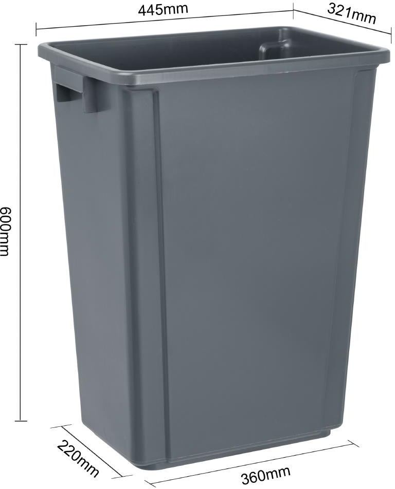  Jantex Poubelle Slim grise 60L 