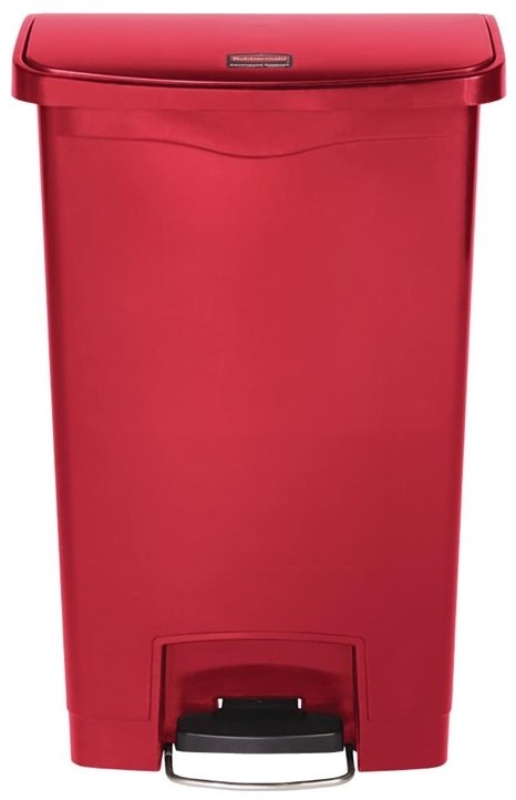  Rubbermaid Poubelle &agrave; p&eacute;dale frontale Slim Jim rouge 50L 
