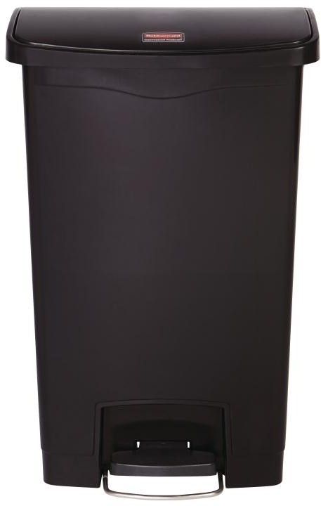  Rubbermaid Poubelle &agrave; p&eacute;dale frontale Slim Jim noire 50L 