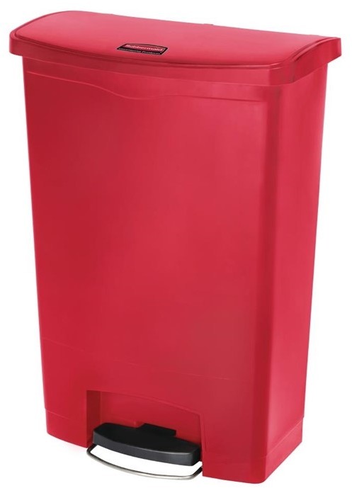  Rubbermaid Poubelle &agrave; p&eacute;dale frontale Slim Jim rouge 90L 