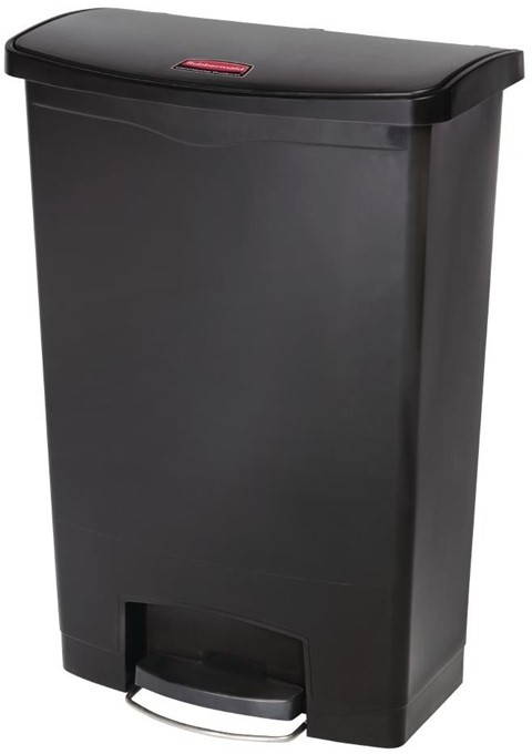  Rubbermaid Poubelle &agrave; p&eacute;dale frontale Slim Jim noire 90L 