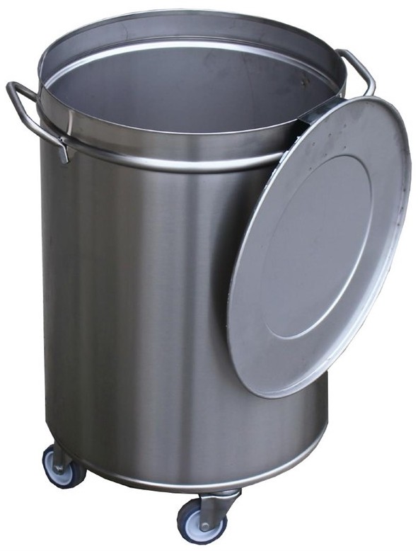  Gastro M Poubelle inox avec roues et couvercle 100L 
