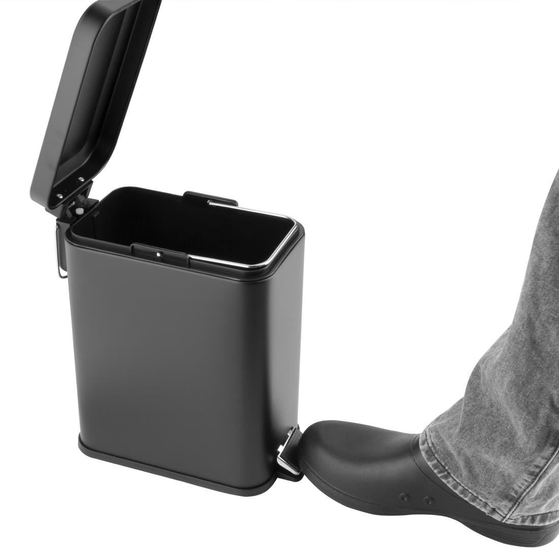  Jantex Poubelle de salle de bain slim noire 5L 