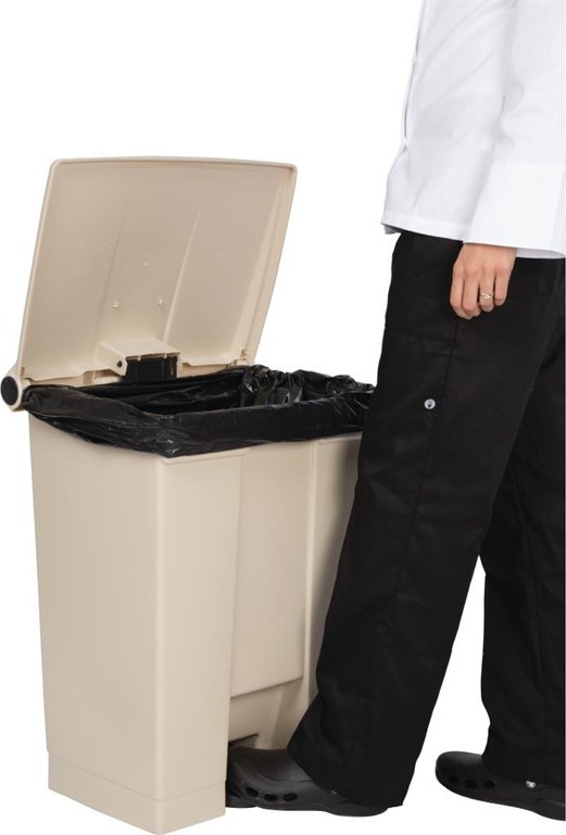  Rubbermaid Conteneur &agrave; p&eacute;dale Step-On beige 68L 