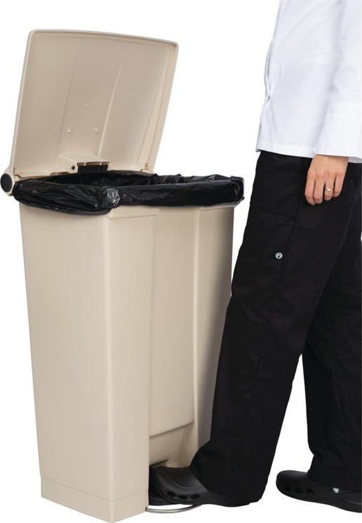  Rubbermaid Conteneur &agrave; p&eacute;dale Step-On beige 87L 