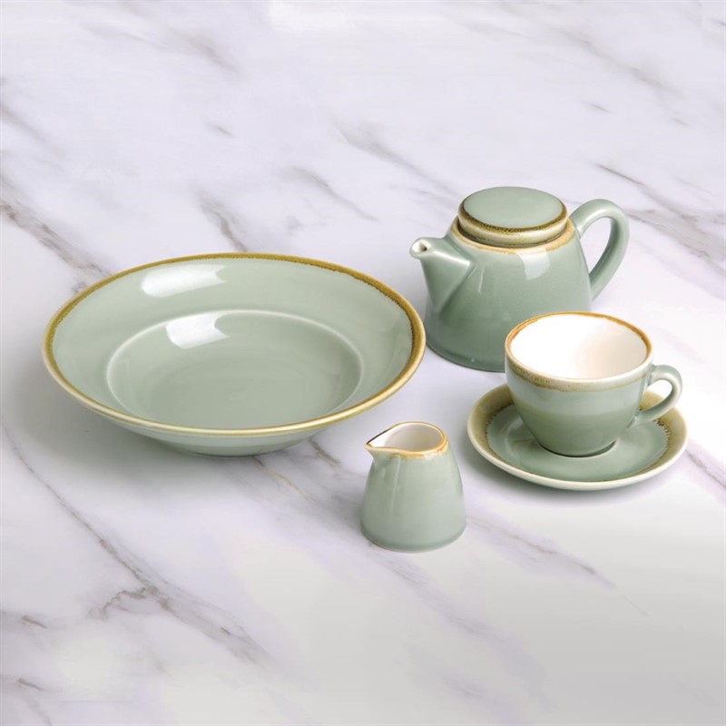 Olympia Assiettes &agrave; p&acirc;tes Kiln couleur mousse 250mm (lot de 4) 