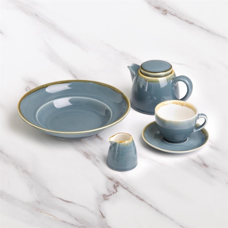  Olympia Assiettes &agrave; p&acirc;tes Kiln couleur oc&eacute;an 250mm (lot de 4) 