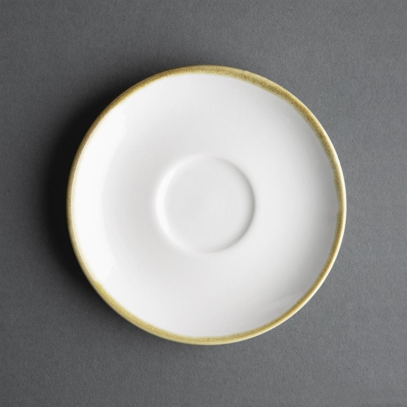  Olympia Soucoupes couleur craie pour tasses &agrave; espresso Kiln 140mm (lot de 6) 