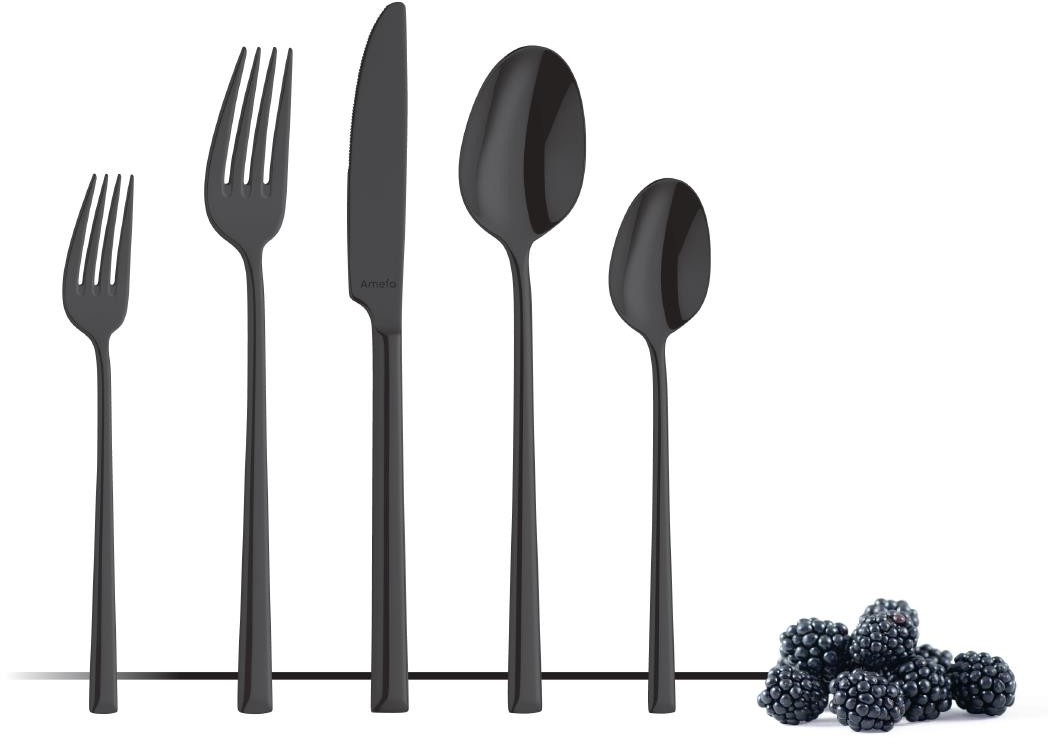  Amefa Cuill&egrave;res &agrave; dessert Metropole PVD noires (lot de 12) 