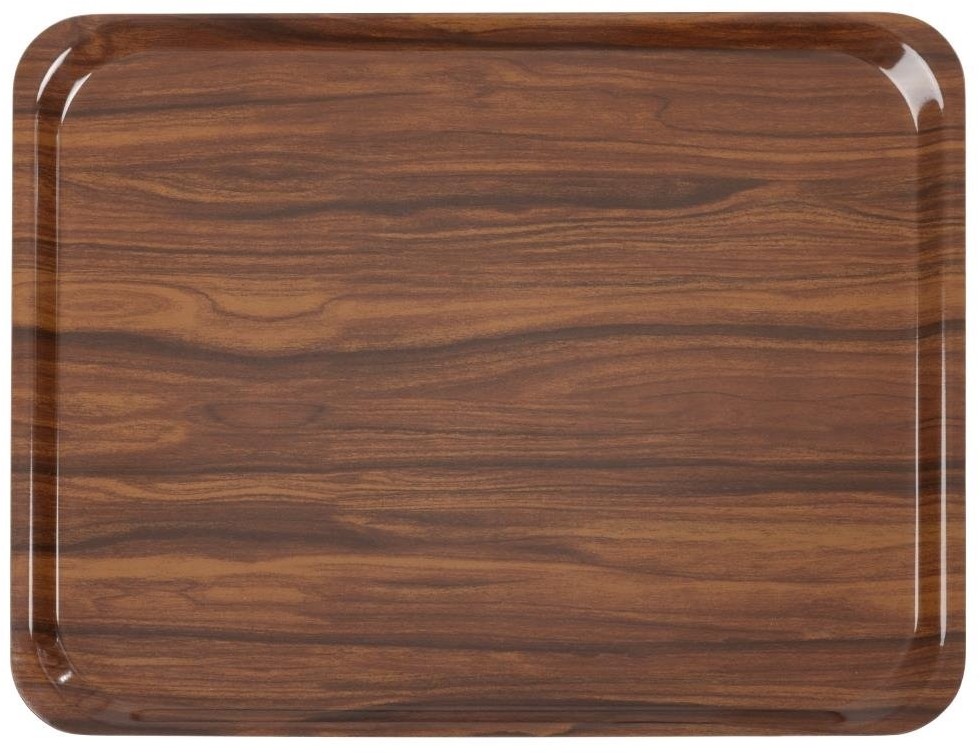  Cambro Plateaux stratifi&eacute;s lisses Capri noyer 460mm (lot de 24) 