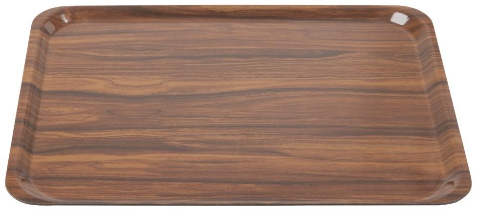  Cambro Plateaux stratifi&eacute;s lisses Capri noyer 460mm (lot de 24) 