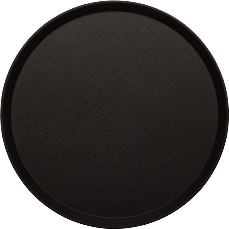  Cambro Plateau rond fibre de verre antid&eacute;rapant Treadlite noir 35,5 cm 
