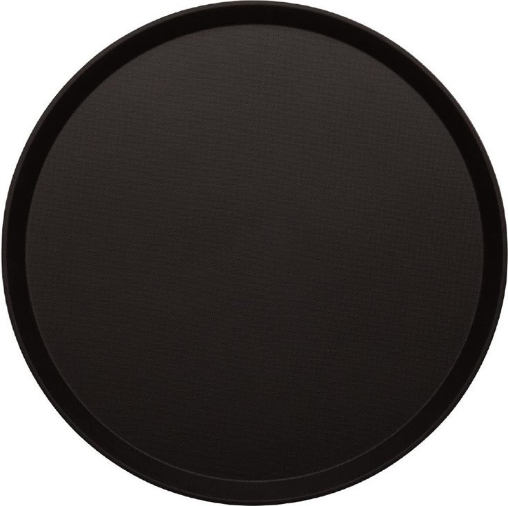  Cambro Plateau rond fibre de verre antid&eacute;rapant Treadlite noir 40,5 cm 