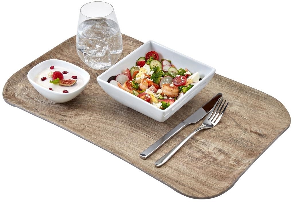  Cambro Plateau rectangulaire polyester aspect bois Century 32x53cm ch&ecirc;ne clair 