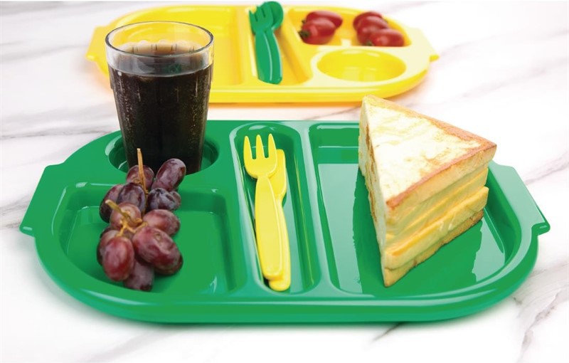  Olympia Petits plateaux repas &agrave; compartiments en polycarbonate Kristallon 322mm 