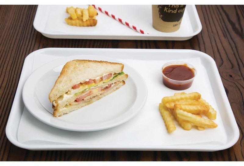  Kristallon Plateau fast food en plastique blanc 345 x 265mm 