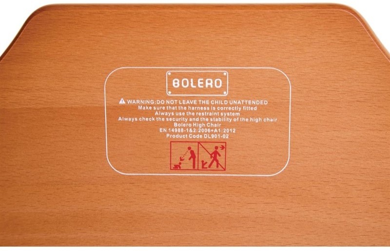  Bolero Chaise haute en bois finition bois fonc&eacute; 