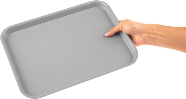  Kristallon Plateau fast food en plastique gris 