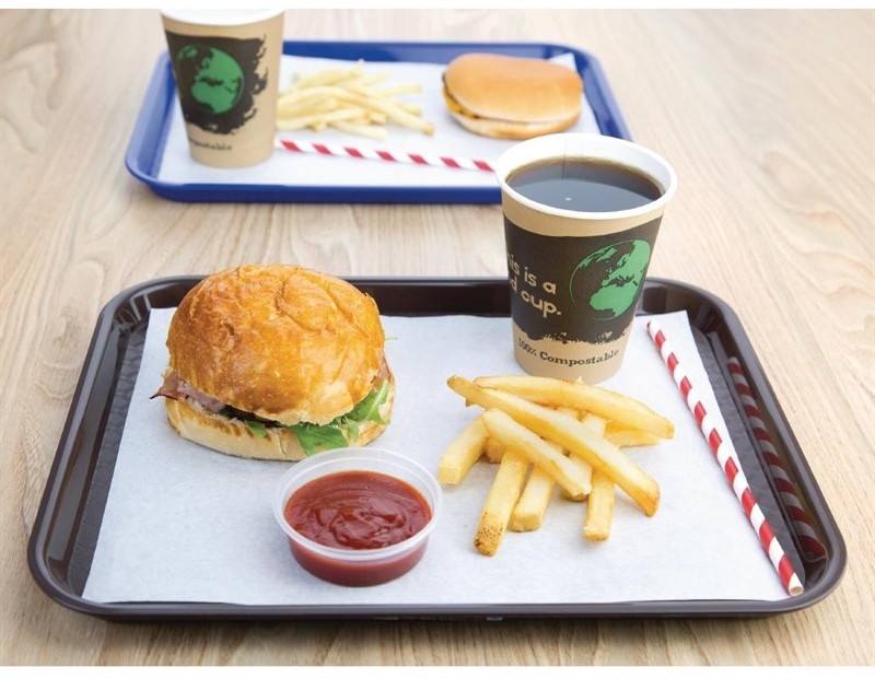  Kristallon Plateau fast food en plastique marron 