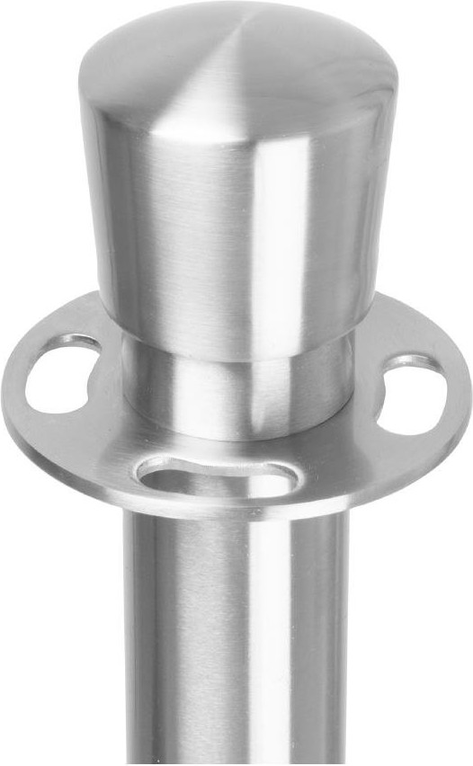  Bolero Poteaux d'accueil base plate inox bross&eacute; (lot de 2) 