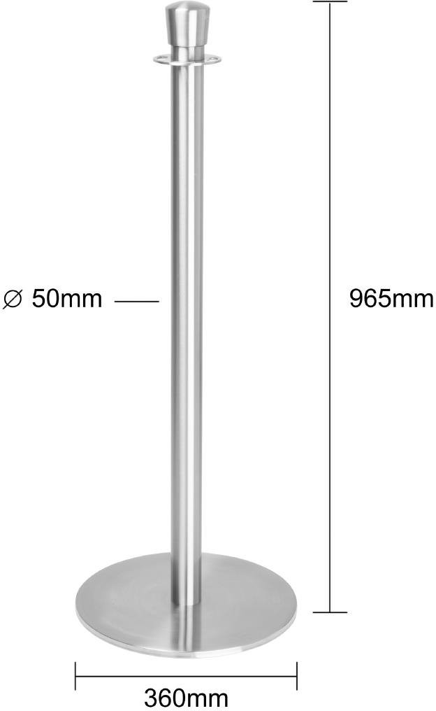  Bolero Poteaux d'accueil base plate inox bross&eacute; (lot de 2) 