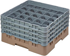  Cambro Casier &agrave; verres 25 compartiments Camrack beige hauteur max 215mm 