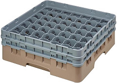  Cambro Casier &agrave; verres 49 compartiments Camrack beige hauteur max 133mm 